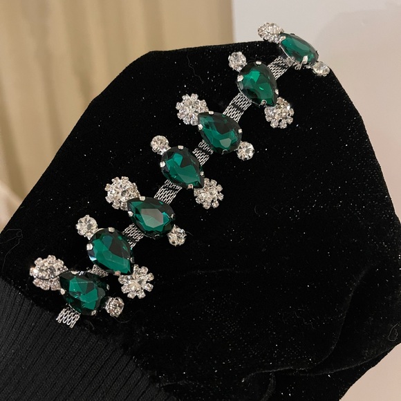 “AREA”copy:crystal trim wide leg track pant and crystal stud hoodie set - Picture 7 of 7